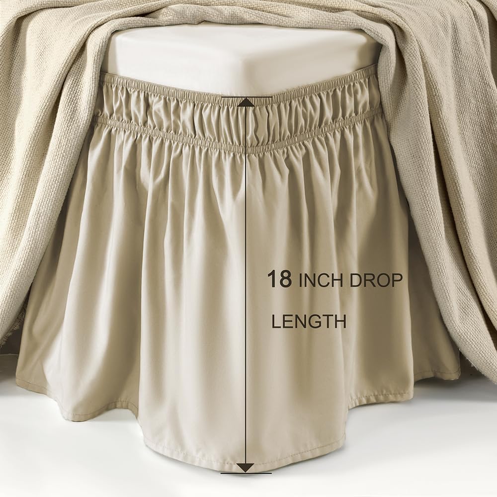 Taupe Wrap Around Bed Skirt,Full/Queen,18" Drop