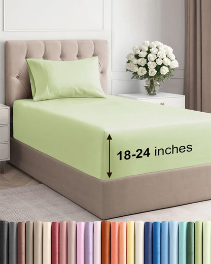 Extra Deep King Sheet Set - 4 Piece Breathable & Cooling - Antique White