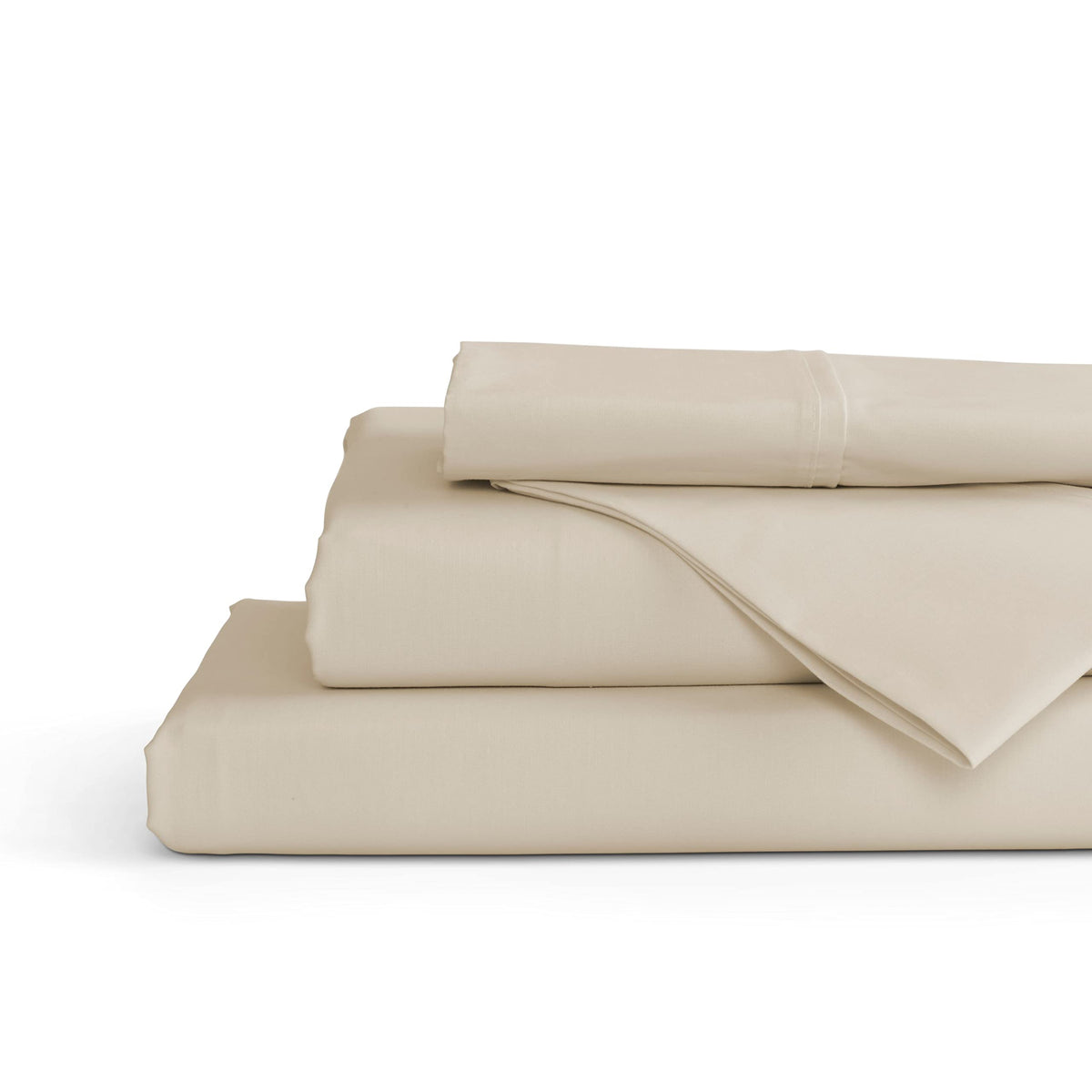 Linen Home 100% Cotton Percale Sheets Queen Size 4 Pc Cooling Set - White
