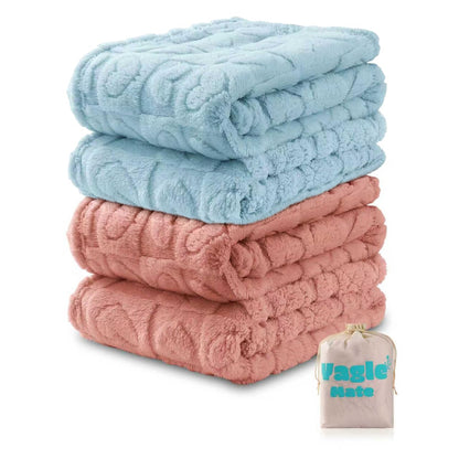 4 Pcs Baby Blankets, Fluffy Small Crib Baby Blankets for Boys, Fleece Checkered Blanket, Toddler Receiving Blankets 30×40
