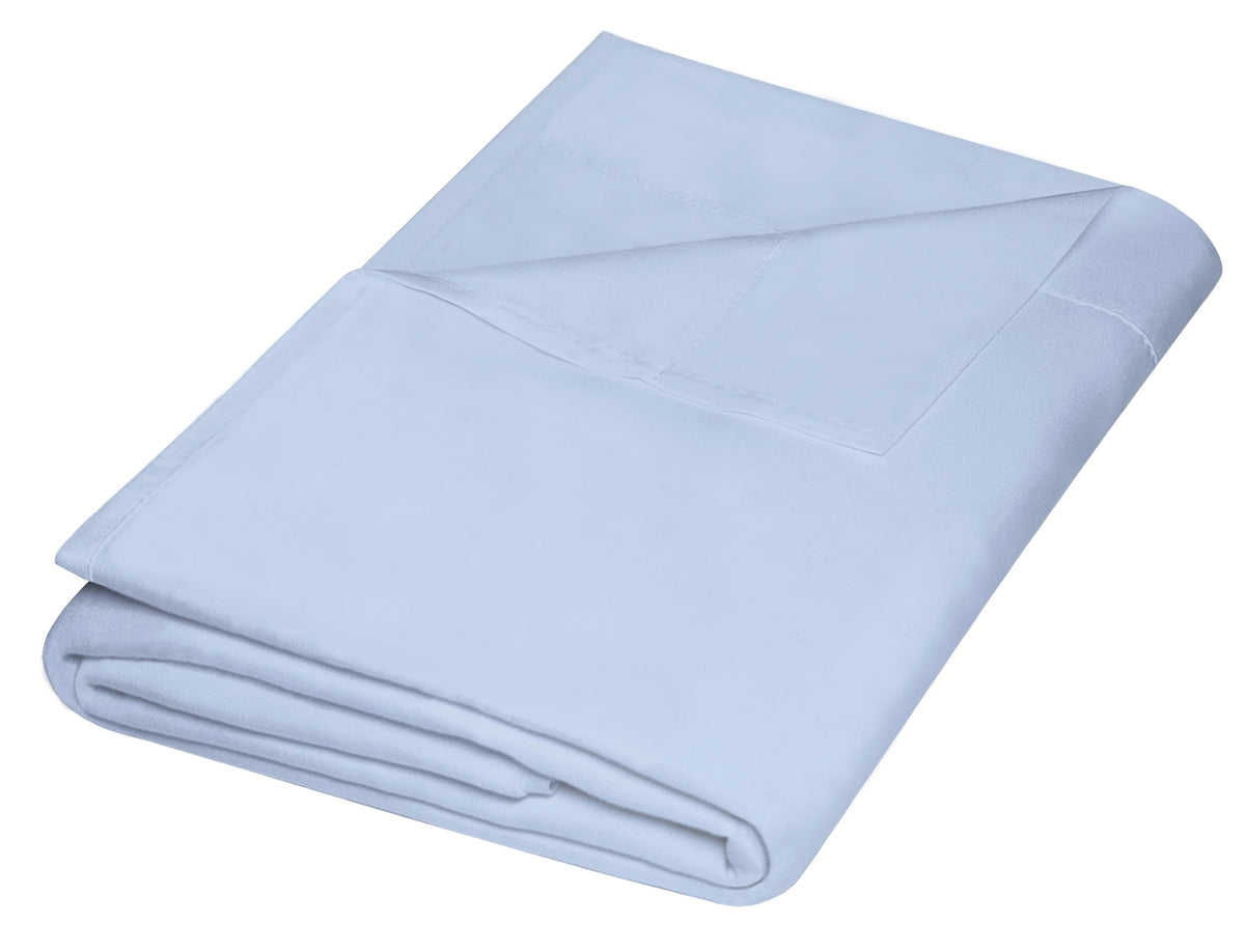 ZPECC Twin Flat Sheets Only White 4 Pack, Color-Coded Hem Threads
