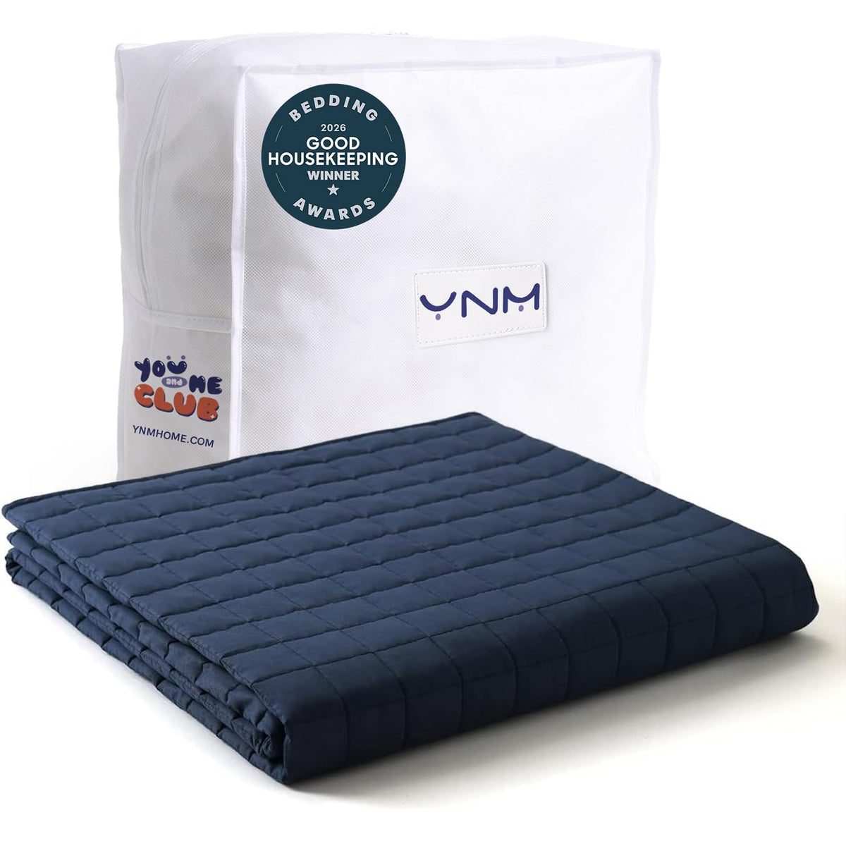 YnM 15lbs Weighted Blanket for Adults, 48x72 Inches, Dark Grey
