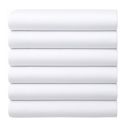 GOLD TEXTILES Queen Flat Sheet 6 Pack – Brushed Microfiber Top Sheets for Home, Hotel & Hospitality – Soft, Durable & Shrink-Resistant Flat Sheets, Easy-Care Bedding (6, Black, Queen)