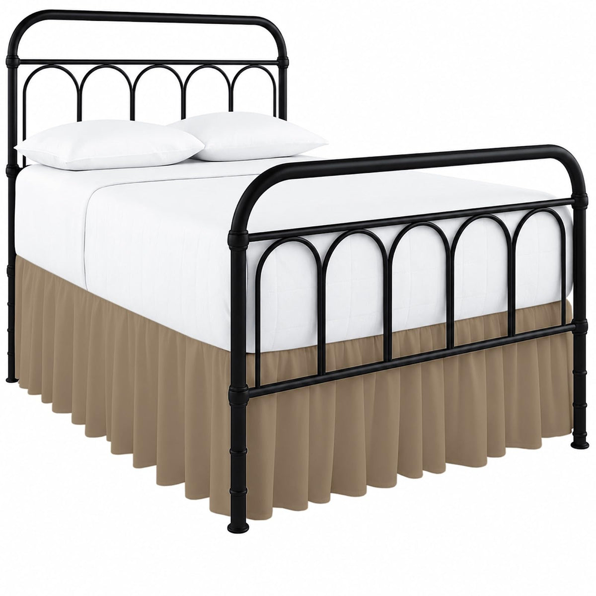 Cottingon Dorm Bed Skirt Twin XL 36" with Split Corners, 100% Microfiber Soft and Stylish, College Room Essential, Extra Long Dust Ruffle for Extended Beds, White