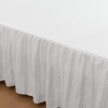 Bed Skirt Full Size, Ruffled Bed Skirts 14 Inch Drop, White