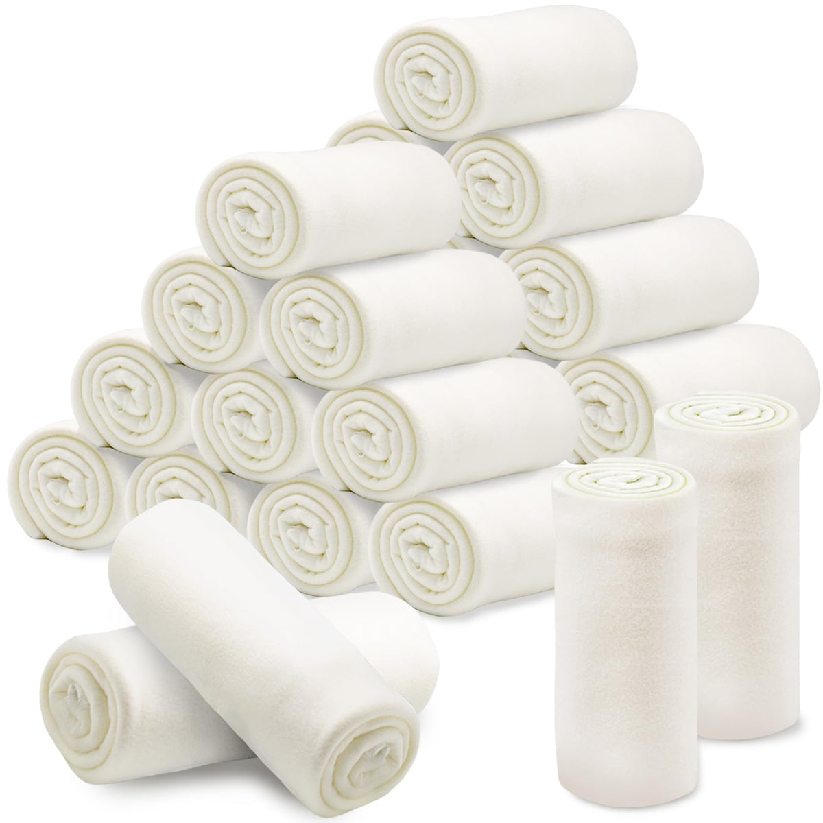 24 Pcs Fleece Blankets Bulk 60 x 50 in, Throw Blankets in Bulk for Wedding, Lightweight Blankets for Bed, Couch, Outdoor Use, Homeless Donation, with Oeko-tex Standard 100 Certified (Blue)