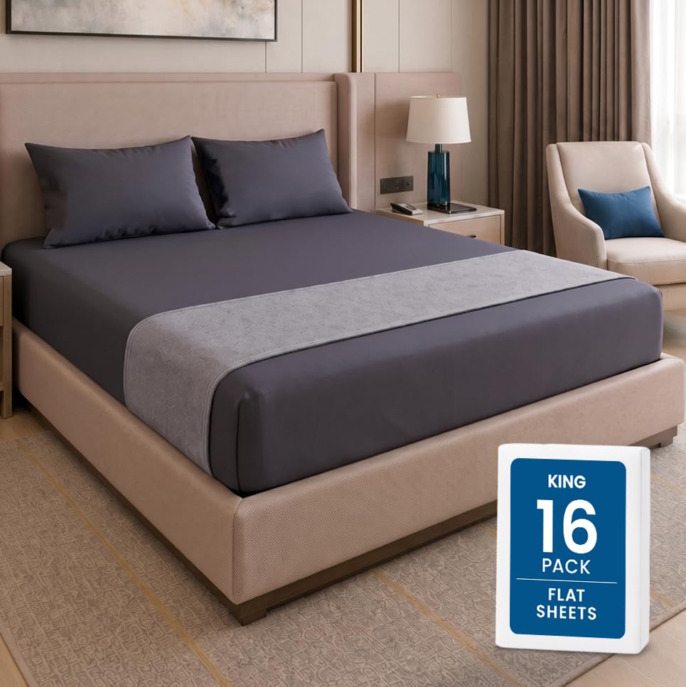 King Size Flat Sheet Only, Ultra Soft & Breathable Hotel Sheets, White