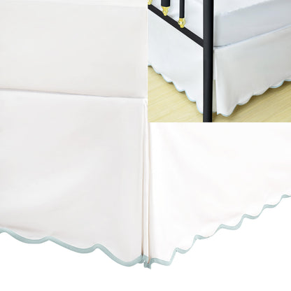 HIG Chic 14'' Queen BedSkirts Scallop Edge Pleated Dust Ruffle