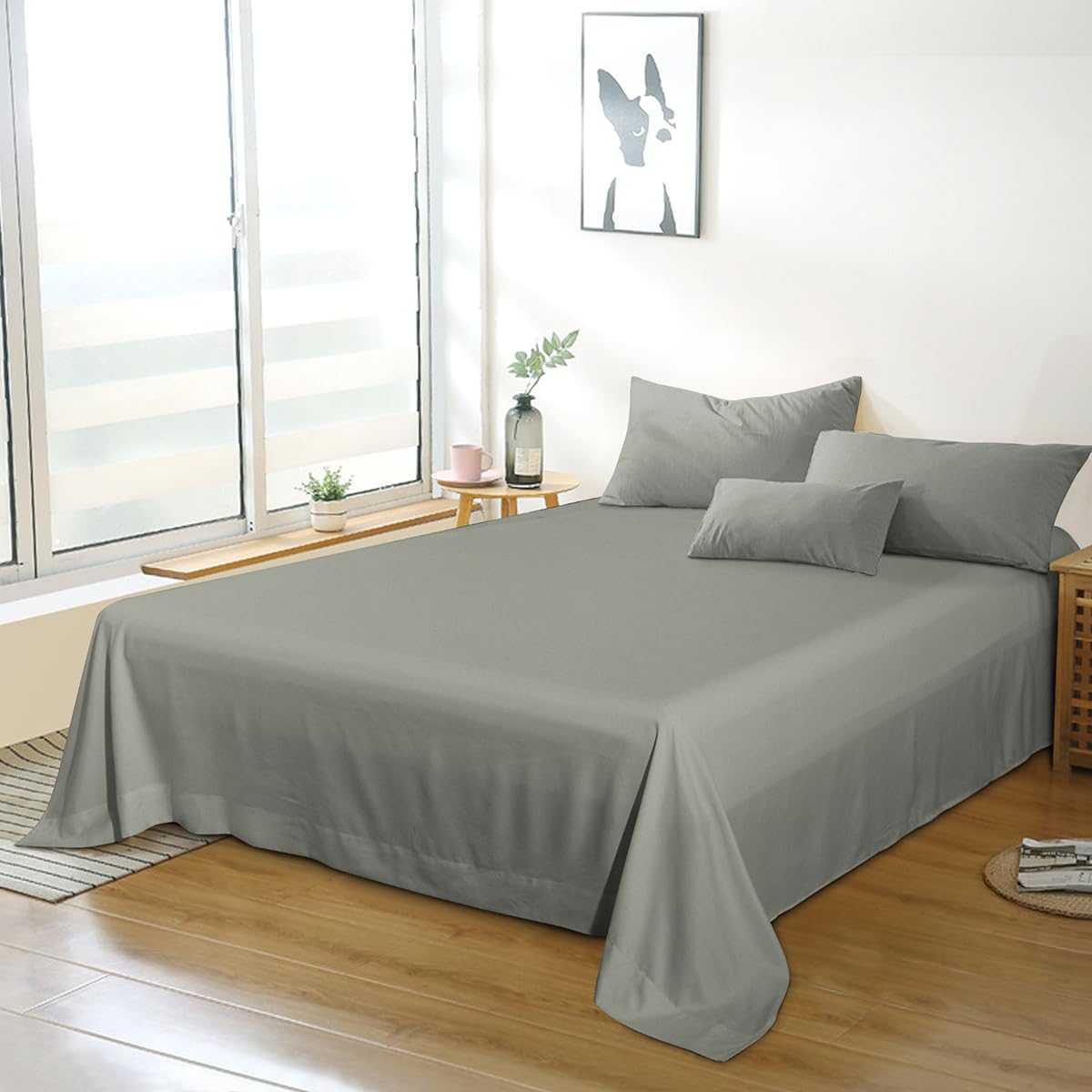 Bedding Twin Flat Sheet - Soft Brushed Microfiber, Shrinkage and Fade Resistant Top Sheet - Easy Care - 1 Flat Sheet Only, Pink