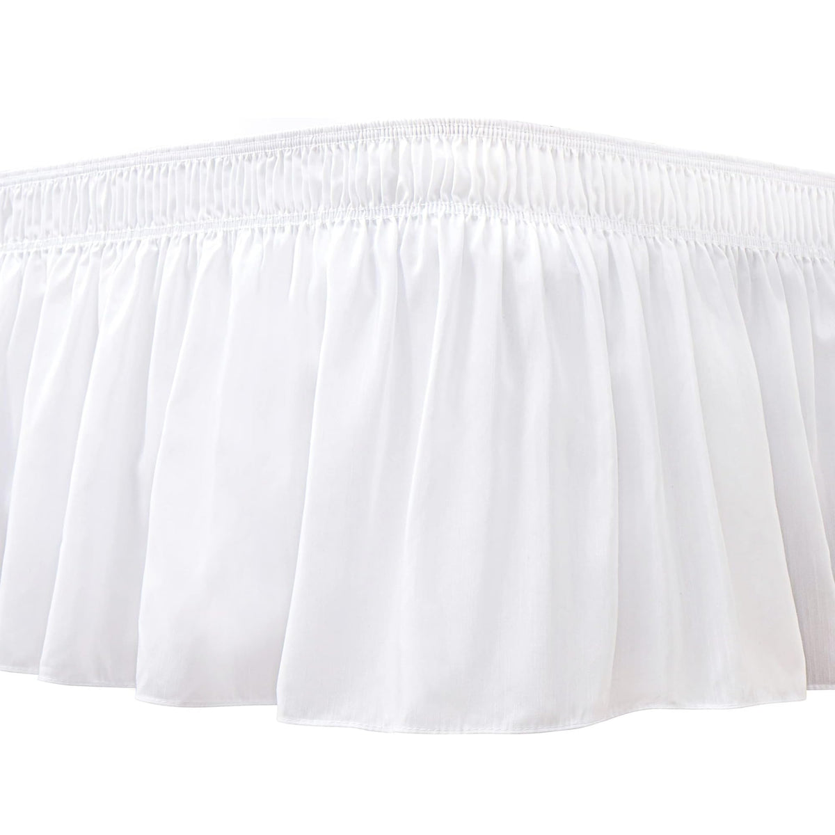 Wrap Around Queen Size Bed Skirt 15" Drop-Elastic Dust Ruffle Light Camel