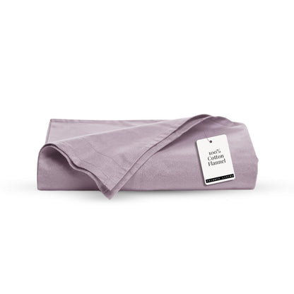 Tribeca Living King Cotton Flannel Flat Sheet Only 170-GSM - Oversized 112 x 106 Inch Dimensions for Generous Bed Coverage - Soft Breathable Bedding in Lavender