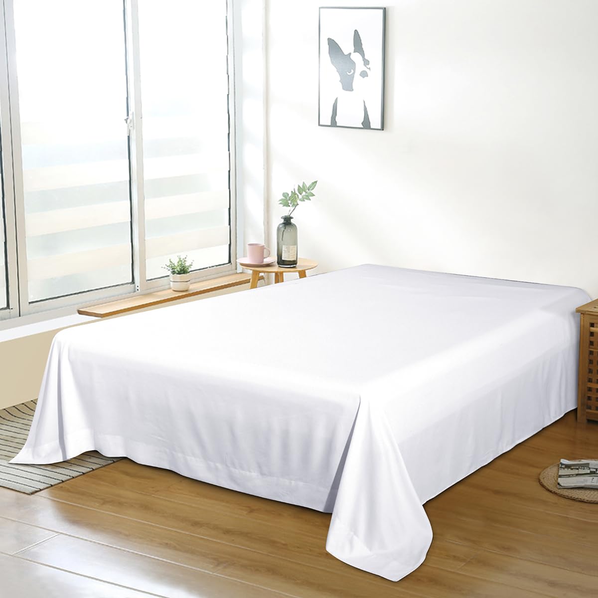 Bedding Twin Flat Sheet - Soft Brushed Microfiber, Shrinkage and Fade Resistant Top Sheet - Easy Care - 1 Flat Sheet Only, Pink