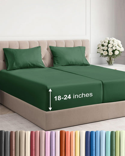 Extra Deep King Sheet Set - 4 Piece Breathable & Cooling - Antique White