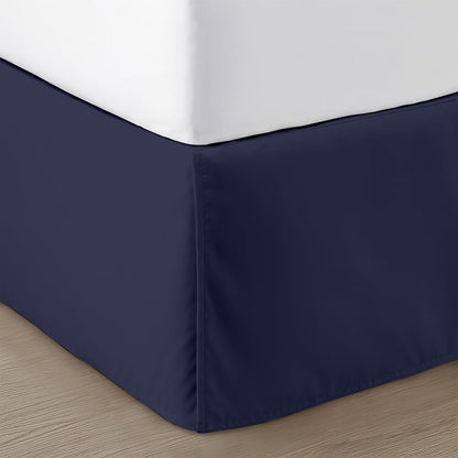 SGI Bedding 12 inch Drop Bed Skirt King Size - Platform Style with Secure Fit, Classic Tailored Look, Elegant Pleated Style Dust Ruffle, Split Corners, Wrinkle Resistant Microfiber - White