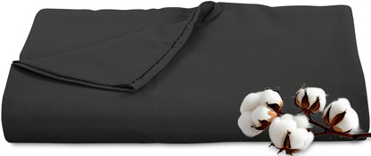 Royale Linens 300 Thread Count 100% Cotton Queen Flat Sheet Only - Super Soft Flat Sheets Only - Top Sheet Sold Separately - Breathable, Cool & Crisp White Flat Sheet (Queen, White)