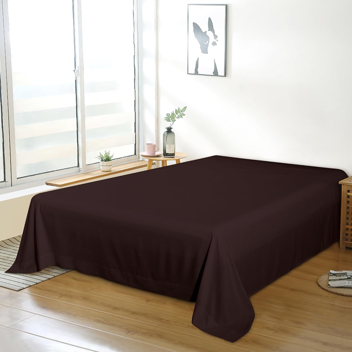 Bedding Twin Flat Sheet - Soft Brushed Microfiber, Shrinkage and Fade Resistant Top Sheet - Easy Care - 1 Flat Sheet Only, Pink