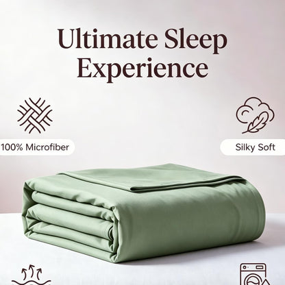 Flat Sheet-Premium Hotel 1-Piece Top Sheet, Luxury and Soft Quality Bedding Flat Sheet, Wrinkle-Free, Stain-Resistant (Sage Green, Queen)