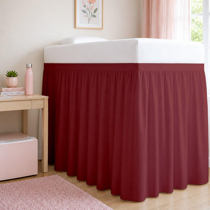 Cottingon Twin XL 32 Inch Drop Extended Dorm Room Bed Skirt,100% Microfiber College Bed Essentials Extra Long Size Dust Ruffle,White