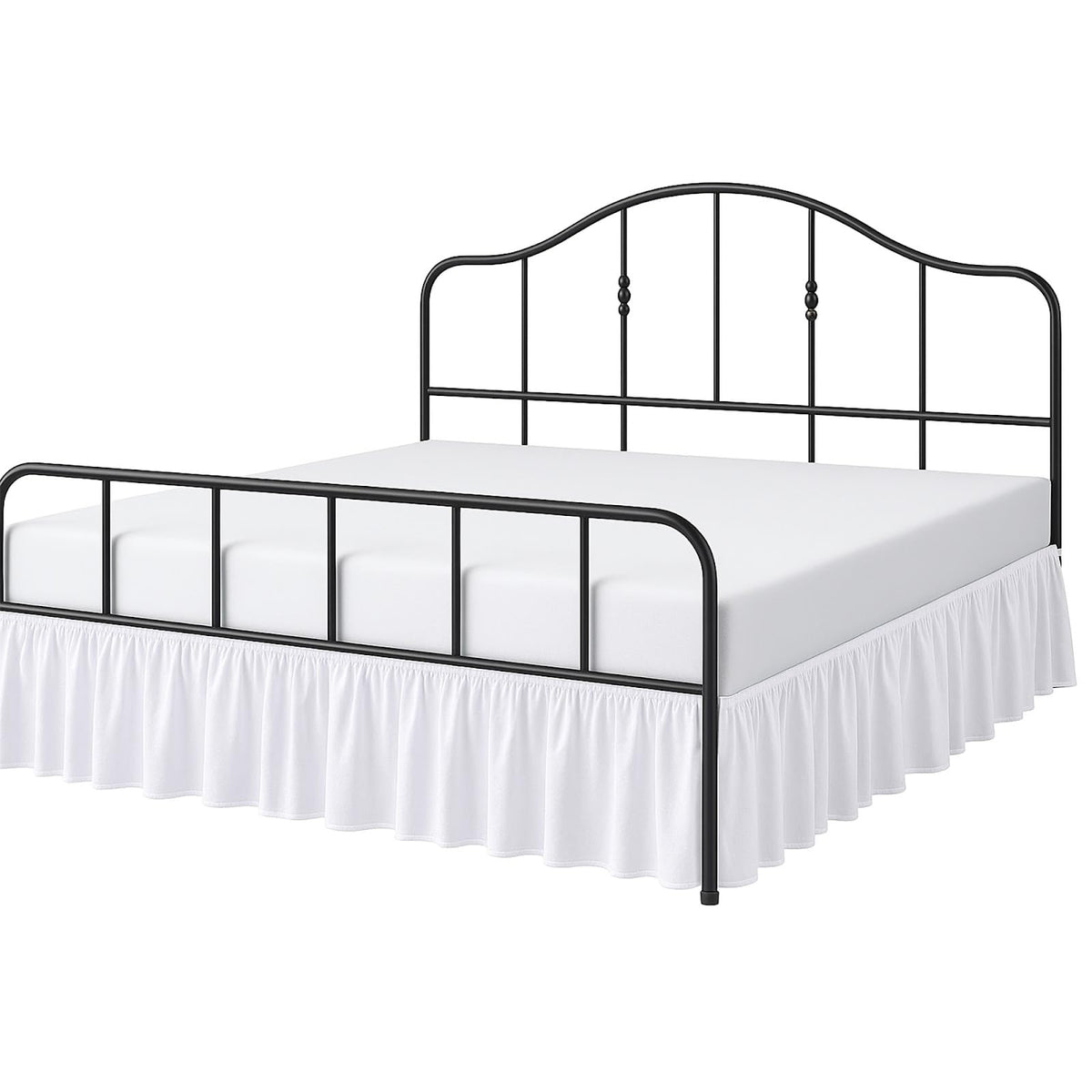 Cottington Lane Extra Long Ruffled College Dorm Bed Skirt 36 Inch Drop, Premium Hotel Collection Brushed Mircofiber Twin XL Dust Ruffle Raised Dorm Room Essentials and Decor, White Solid