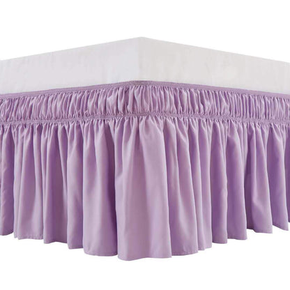 MEILA Wrap Around Elastic Bed Skirt for Queen & King Beds, 16" Drop, Beige