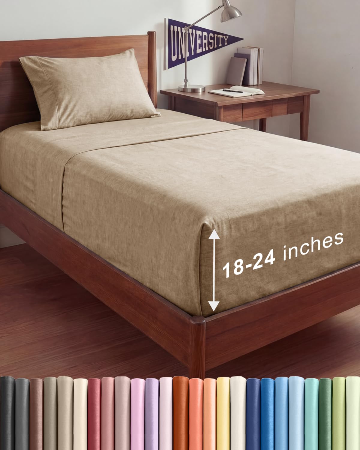 Extra Deep King Sheet Set - 4 Piece Breathable & Cooling - Antique White
