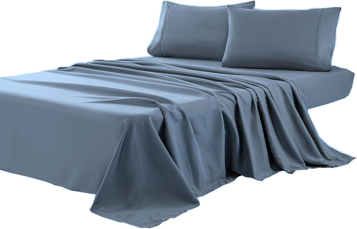 Kingnex Oversized King Flat Sheet 132x110 Top Sheet Only Grey
