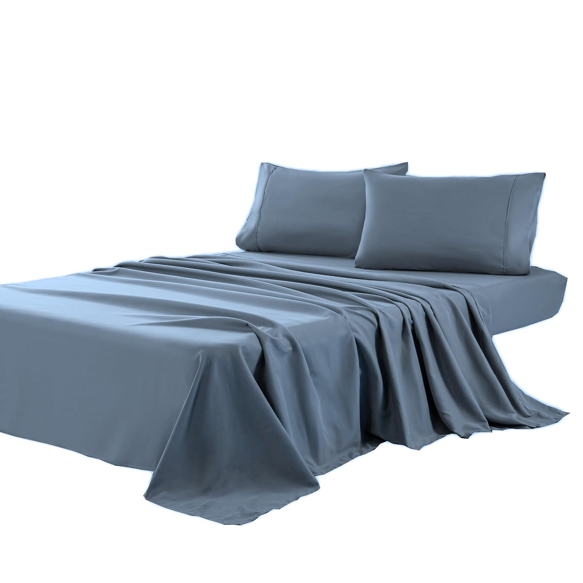 Kingnex Oversized King Flat Sheet 132x110 Top Sheet Only Grey