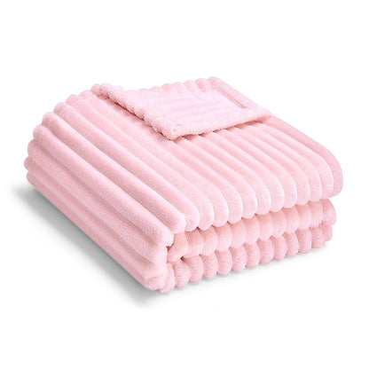 Soft Fleece Baby Blanket Ultra Cozy Baby Blankets for Boys Girls Warm and Lightweight Infant Toddler Newborn Receiving Gift with Reversible Stripes for Crib Stroller, 30x40 Inch, Cream