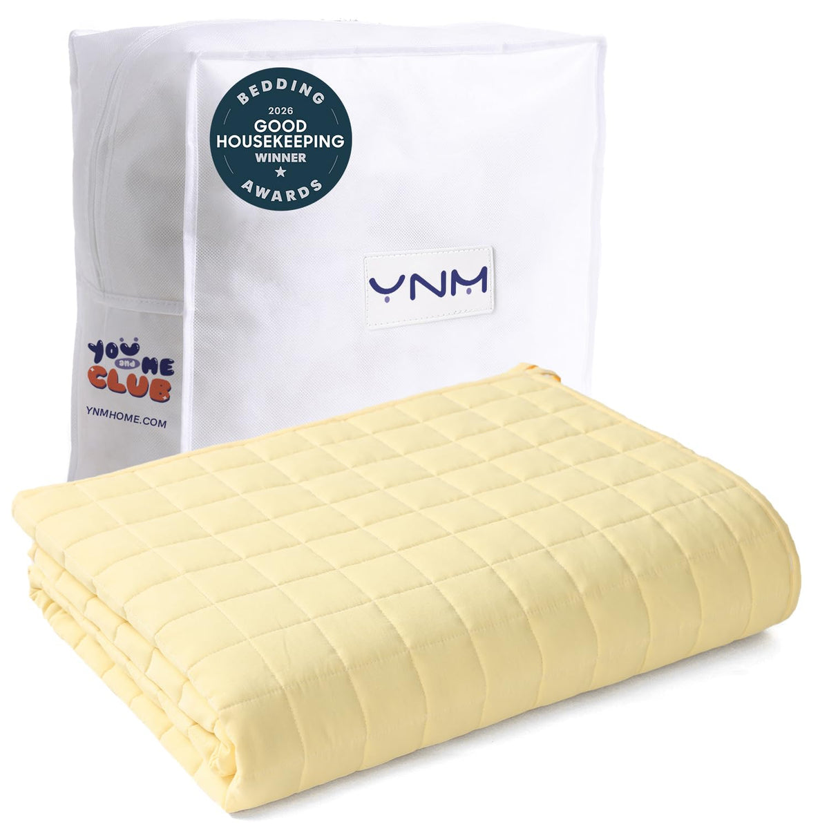 YnM 15lbs Weighted Blanket for Adults, 48x72 Inches, Dark Grey