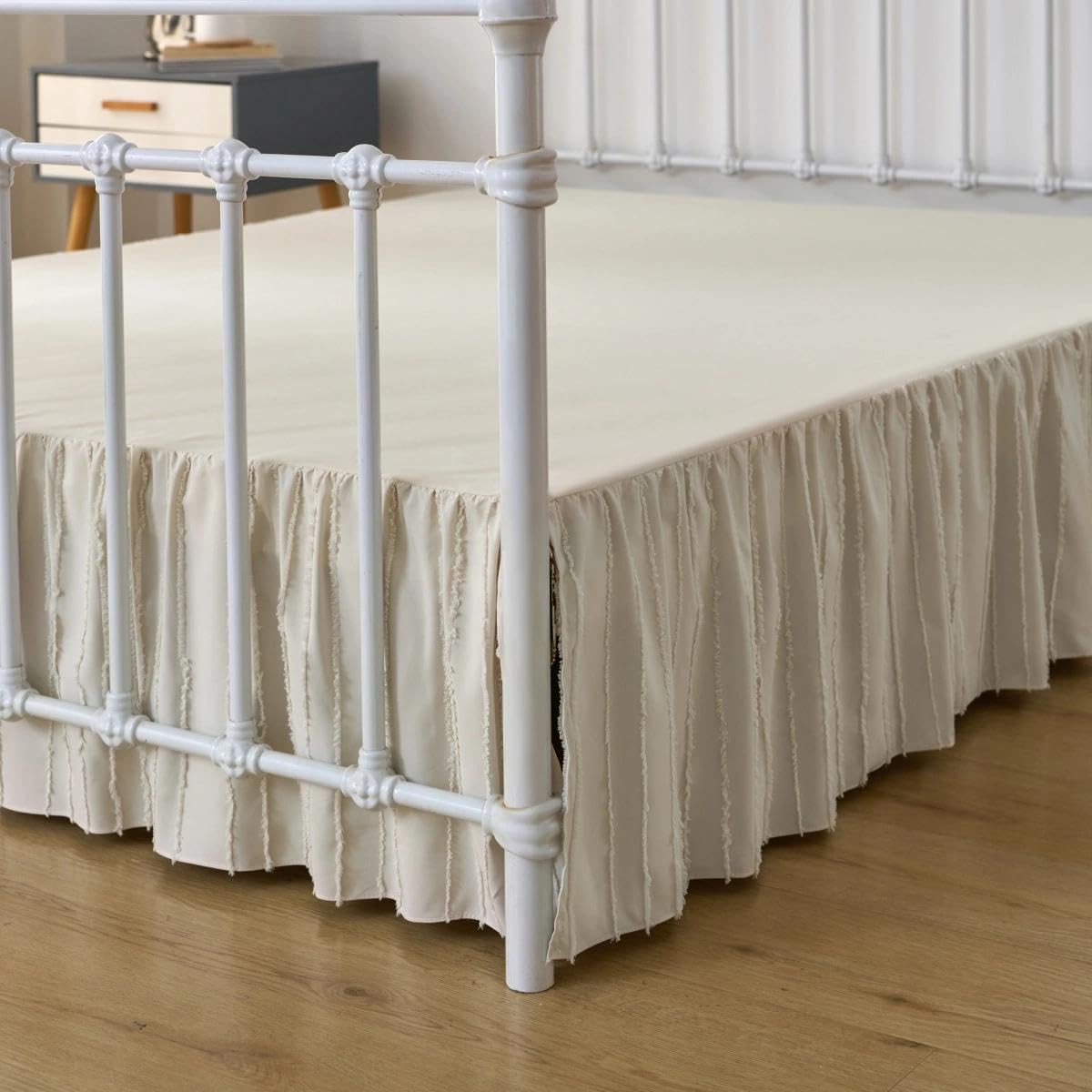 Bed Skirt Full Size, Ruffled Bed Skirts 14 Inch Drop, White