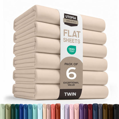 Full Size Flat Sheet Only, Ultra Soft & Breathable Hotel Sheets, White