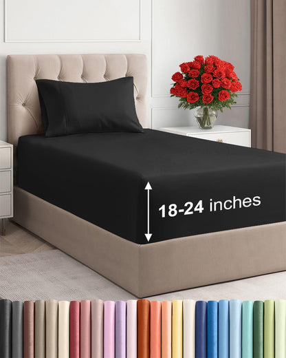 Extra Deep King Sheet Set - 4 Piece Breathable & Cooling - Antique White