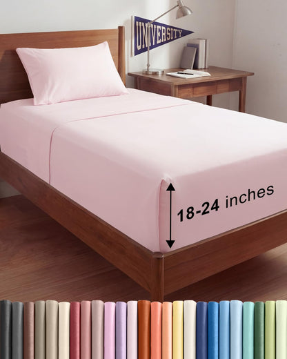 Extra Deep King Sheet Set - 4 Piece Breathable & Cooling - Antique White