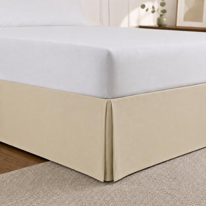 Cathay Home Queen Bed Skirt, 14" Drop Dust Ruffle, Blue Fog