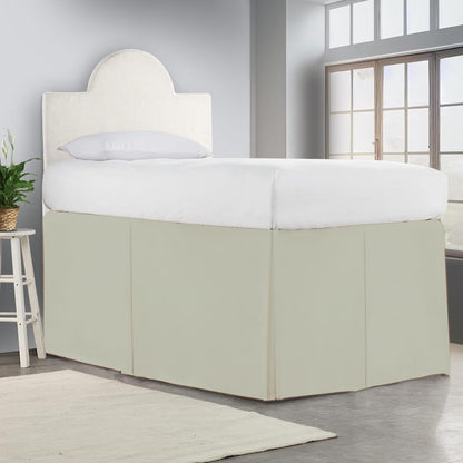 Crown Collection Full XL 32" Inch Drop Long Dorm Bed Skirt, Split Corner & Box Plated College Dorm Room Bed Skirts, Split Corner, Easy Care, No Wrinkle Microfiber Bed Skirt