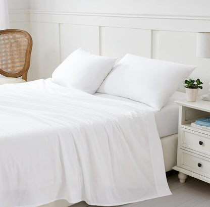 Luxury Twin XL Flat Sheet -100% Egyptian Cotton Fabric in Beutifull White Color, Size-70 x 102 Inch, High Thread Count