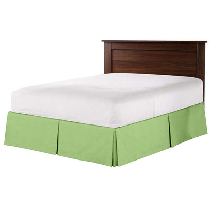 100% Cotton 800 Thread Count Box Pleated Bed Skirt - Luxury Pleated Dust Ruffle, Bed Skirt, Easy Fit with 15 Inch Tailored Drop, King Size White Solid