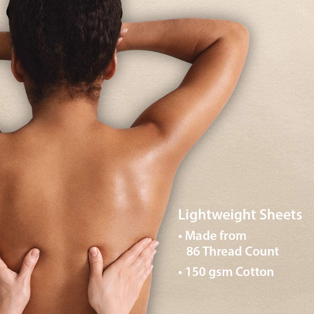 ForPro Premium Flannel 3-Piece Massage Sheet Set, Natural