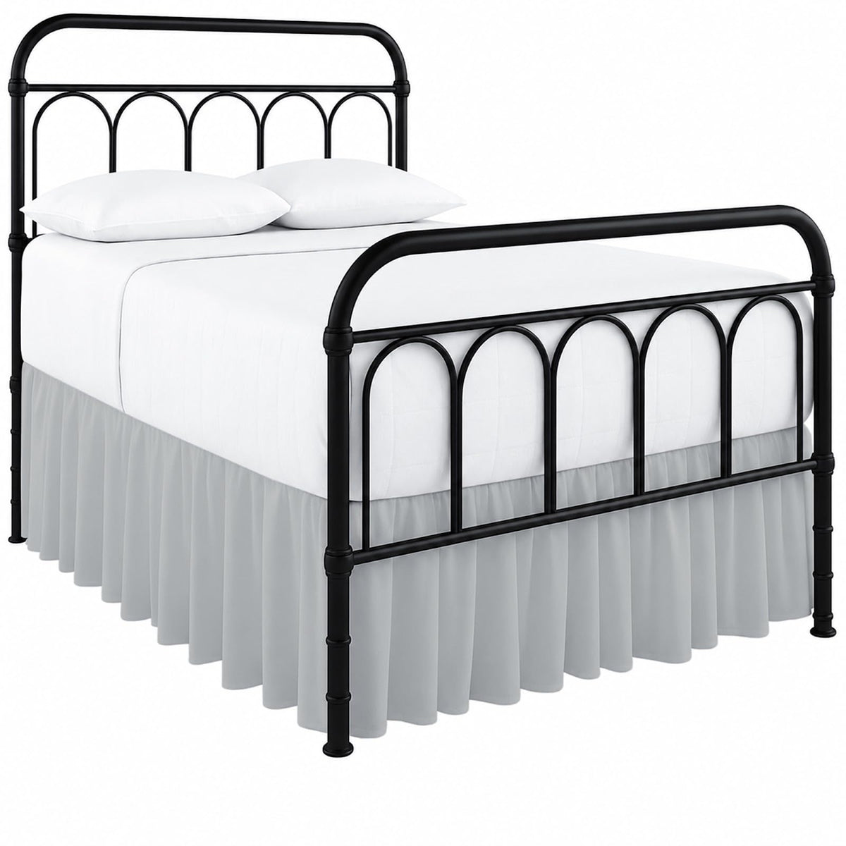 Cottingon Dorm Bed Skirt Twin XL 36" with Split Corners, 100% Microfiber Soft and Stylish, College Room Essential, Extra Long Dust Ruffle for Extended Beds, White