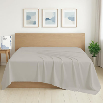 Mayfair Linen 100% Organic Cotton Percale Flat Sheet Full Size - 1 PC Flat Sheet, White - Crisp, Cool and Strong Bed Linen, Top Sheets for Hot Sleepers, Luxury Breathable GOTS Certified Sheets