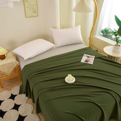 Ecocott Queen Flat Sheet - Hotel Quality Flat Sheets Only - Cotton Top Sheet - Ultra Soft & Breathable - Wrinkle Free & Fade Resistant - 1 Piece Flat Sheet (Queen, Avocado Green)