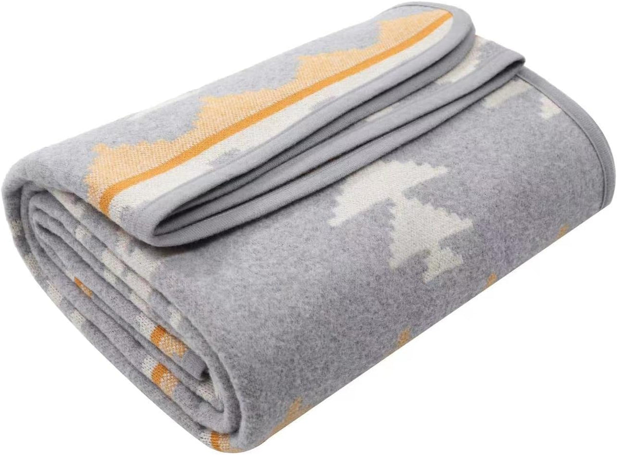 ACUSHLA Merino Wool Camping Blanket Warm Outdoor Travel Throw,Morocco Grey