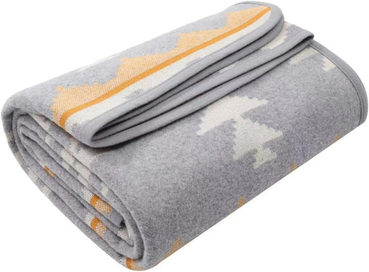 ACUSHLA Merino Wool Camping Blanket Warm Outdoor Travel Throw,Morocco Grey