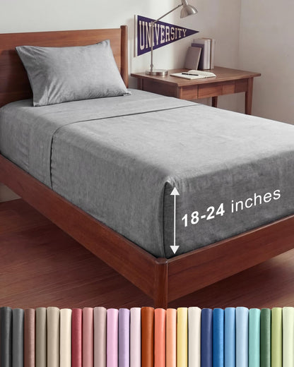 Extra Deep King Sheet Set - 4 Piece Breathable & Cooling - Antique White