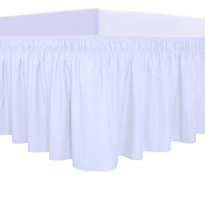 PureFit Wrap Around Ruffled Bed Skirt, White, Queen/King - 18" Drop