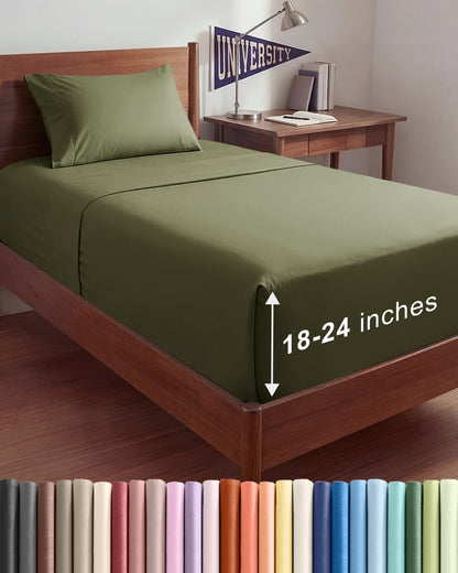 Extra Deep King Sheet Set - 4 Piece Breathable & Cooling - Antique White