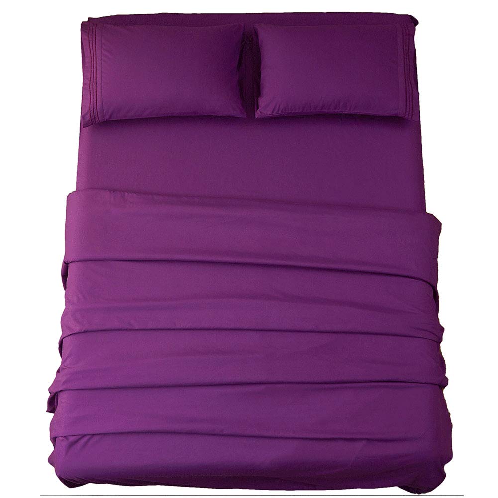 SONORO KATE Bed Sheet Set Super Soft Microfiber Sheets,4PC,Queen Size