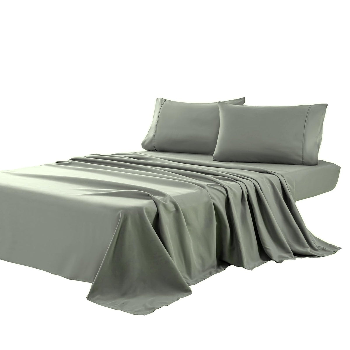 Kingnex Oversized King Flat Sheet 132x110 Top Sheet Only Grey