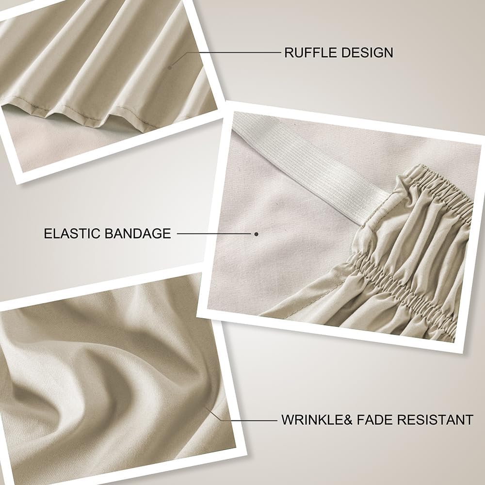 Taupe Wrap Around Bed Skirt,Full/Queen,18" Drop