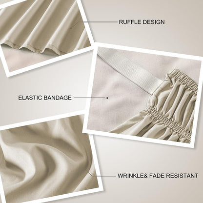 Taupe Wrap Around Bed Skirt,Full/Queen,18" Drop